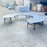 Table ronde pliante en PVC pour enfants, avec plateau en bois stratifié, idéale pour les banquets, mariages et événements