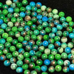 Turquesa Kingman Redonda Natural de Alta Calidad AAA+, Tamaño Personalizado, Cabujón de Cobre, Verde, para Joyería DIY - Product Image 5