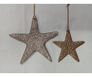 Ensemble de 2 décorations de Noël en aluminium de haute qualité, en forme d'étoile, suspendues, incassables, pour la maison et l'hôtel - Product Image 5