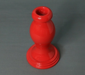 เชิงเทียนไม้ทำด้วยมือสีแดงไม้มะม่วง - Product Image 1