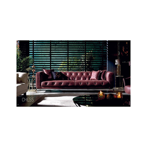 Ensemble canapé Chesterfield moderne européen en cuir blanc Mobilier de salon blanc pour appartement - Product Image 6