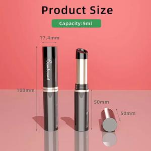 Personnalisable 5g mince rouge à lèvres Tube 5ml capacité noir vide PP matériel oblique-bouche bouchon à vis pompe sérigraphie Logo cosmétiques - Product Image 5