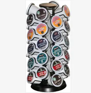 K Cup Carousel Holder Coffee Pods Storage Organizer Stand Comes All in One Piece No Assembly Required 1 Count Black