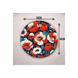 Colorido patrón de hojas y flores 50cm Reloj de pared de mesa silencioso de madera con regalo de número - Product Image 5