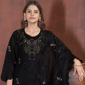 Ensemble de kurta classique droit avec dupatta assorti - Product Image 1