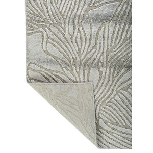 Tapis en soie de bambou et Zari noué à la main bleu azalée, motif floral classique, grand rectangle, tapis de salon pour usage domestique Aibz-1041 - Product Image 5