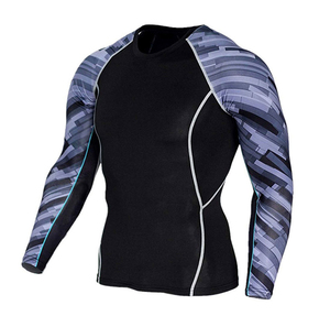 100% Top Haute Qualité Compression Fitness Costume À Manches Longues À Séchage Rapide Respirant Solide Motif Compression Ensemble - Product Image 5
