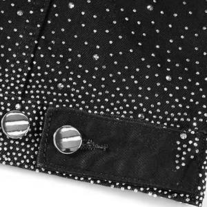 เสื้อแจ็กเก็ตกางเกงยีนส์พลอยเทียมสำหรับผู้ชายเสื้อแจ็คเก็ตยีนส์ลำลองสไตล์อินเทรนด์แวววาว - Product Image 6