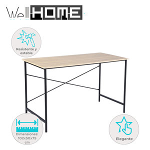 Escritorio para computadora Well Home Tasman en madera de haya negra - Product Image 2