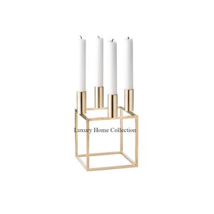 Bougeoir décoratif de forme carrée, lot de 4 bougeoirs décoratifs pour le thé, fournitures de décoration pour la maison design fantaisie de table - Product Image 1