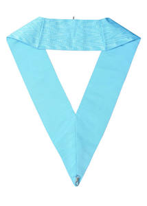 Cinta de Collar Masónico Bordada de Alta Calidad para Masones, Cinta/Trenza Azul Cielo con Botón de Latón, Colores Personalizables - Product Image 2