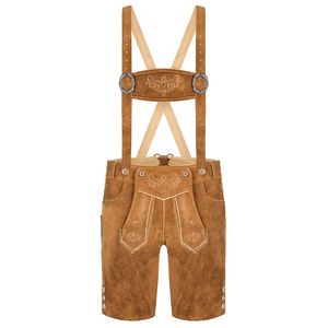 Pantalones cortos para hombre de alta calidad antiguos bávaros tradicionales Trachten Lederhosen sólidos personalizados ecológicos - Product Image 1