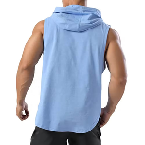Camiseta sin Mangas para Hombre, Estilo Deportivo, Ajustada, Transpirable, de Secado Rápido, de Poliéster/Algodón, para Gimnasio y Ejercicio - Product Image 5