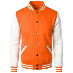 Chaqueta universitaria con cuello levantado fino y bordado personalizado al por mayor, chaqueta de invierno de alta calidad estilo béisbol con mangas de poliéster para hombre - Product Image 1