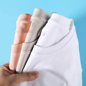 OEM diseño de logotipo personalizado 230g peso pesado puro algodón camisetas de manga corta para hombres y mujeres sueltas cuello redondo camisas en blanco - Product Image 2