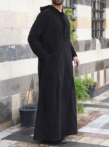 Jubba Tradicional 2025, Informal, Transpirable, de Algodón Hecho a Mano, Ropa Árabe para Hombre, Thobe Modesto hasta el Suelo, Manga Larga, para Ramadán y Eid - Product Image 5