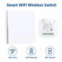 Interrupteur mural intelligent Tuya pour maison connectée, type C, WiFi, RF433, sans fil, bouton poussoir, contrôle vocal, compatible Alexa GoogleHome