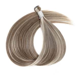 ผมต่อแบบเวฟท์ 100% เรมี่แฮร์ # สีน้ำตาลประกายแพลตตินั่ม 8A/60 แบบซุปเปอร์ดับเบิ้ลดรอว์น - Product Image 1