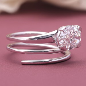 IGI Certified Lab Grown Oval Diamond Spiral <b>Wrap</b> Ring 18K Gold Modern Solitaire Engagement Ring - Product Image 6