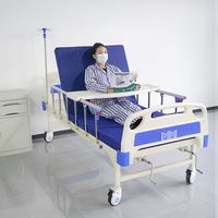 Lit d'hôpital manuel médical avec manivelle prix d'usine acier ABS PP matière plastique soins infirmiers mobilier hospitalier