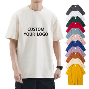 เสื้อยืดโอเวอร์ไซส์สำหรับผู้ชายเสื้อยืดผ้าฝ้าย100% เปล่าสำหรับผู้ชายขายส่งโลโก้ออกแบบได้ตามต้องการ - Product Image 1