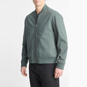 Veste en satin unisexe de qualité supérieure pour hommes 100% col montant en polyester coupe-vent personnalisé de grande taille avec service OEM - Product Image 1