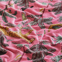 Rideaux en velours de luxe élégants à imprimé animal, occultants à 100 %, écologiques, insonorisants, style pastoral, panneaux de fenêtre roses pour chambre à coucher