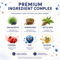 Complément de Soutien Prostatique Qualité Export 60 Capsules avec Zinc, Sélénium, Lycopène pour le Bien-être Quotidien des Hommes OEM ODM