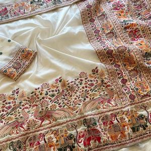 Designer Wedding Wear <b>Pashmina</b> Saree with Handwork in new designer saree in 2025 - Product Image 1