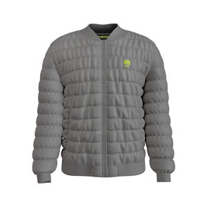 Veste matelassée à blocs de couleurs pour hommes, vêtements d'extérieur matelassés de style bombardier d'hiver avec manches contrastées et logo OEM - Product Image 1