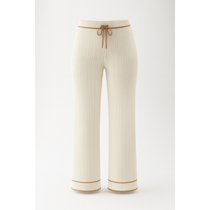 ชุดเอี๊ยมผ้าริบถักทรงขากว้างเอวสูงแบบมีเชือกผูก  สำหรับผู้หญิง  ระบายอากาศได้ดี เป็นมิตรกับสิ่งแวดล้อม  ตกแต่งด้วยขอบตัดสี  ผ้านุ่ม ยืดหยุ่น  ใส่สบาย เหมาะสำหรับใส่พักผ่อน - Product Image 2