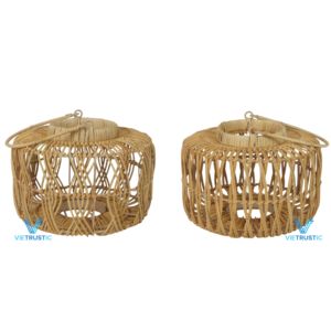 Linterna Exterior Vietrustic, Portavelas de Bambú y Ratán, Linternas Colgantes Trenzadas, Gran Venta - Product Image 5