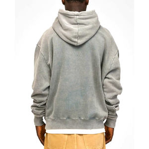 Sudaderas con capucha lavadas con ácido para hombre de calidad superior Estilo callejero personalizado de gran tamaño y lavadas con ácido a la moda para el invierno - Product Image 5