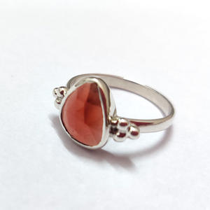 แหวนเงินโกเมนธรรมชาติสำหรับเธอ,แหวนมิตรภาพตัวเรือนโกเมนเงินแท้925แหวนพลอยชาติพันธุ์ - Product Image 5