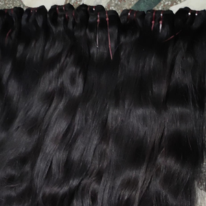 Extensiones de cabello humano crudo virgen de templo indio sin procesar cutícula alineada Remy suave cómodo recto onda de agua Natural - Product Image 1
