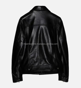 Chaqueta de piel auténtica personalizada con cremallera para hombre, chaqueta de piel auténtica de buena calidad a precios al por mayor, chaqueta de piel de color personalizada para hombre - Product Image 6