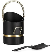 Seau à charbon en cuivre antique, pour la maison et le jardin, de haute qualité, décoratif, de forme ronde, en métal, en fer, seau à charbon, seau à charbon