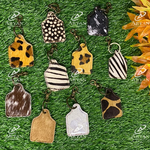 Nouveauté porte-clés en cuir de vachette porte-clés en cuir imprimé vache léopard porte-clés élégants - Product Image 1