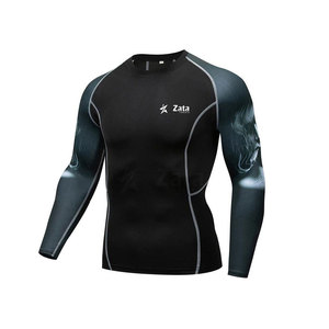 เสื้อแรชการ์ดผู้ชาย ดีไซน์ล่าสุด แบรนด์ ZATA SPORTS สีดำ แขนยาว รับสกรีนโลโก้ ผลิตจากโพลีเอสเตอร์ 100% แห้งเร็ว เป็นมิตรกับสิ่งแวดล้อม - Product Image 2