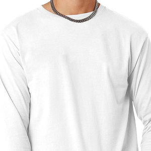 Camiseta de manga larga para hombre de última moda con logotipo impreso personalizado Material de bambú ligero Ropa de calle con longitud larga - Product Image 3