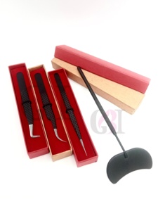 Pince à épiler pour cils GETUP BROSONS IMPEX de haute qualité, à pointe lisse, en acier inoxydable avec revêtement en poudre noire, avec miroir, outil de beauté - Product Image 6
