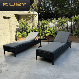 定制全天候现代户外家具度假村柳条沙滩椅日光浴床藤制躺椅 - Product Image 6