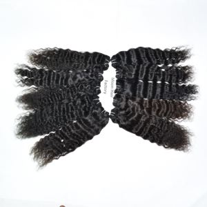 Extensions de cheveux humains indiens de luxe 100% naturels, bouclés, cuticules alignées, douceur, sans produits chimiques, double trame, à vendre - Product Image 1