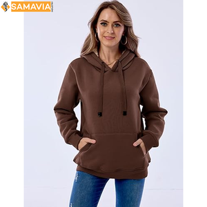 SAMAVIA Sweat à capuche d'hiver pour femme en tricot gaufré respirant, col montant, élégant, décontracté, confortable, tendance, prêt à expédier - Product Image 6