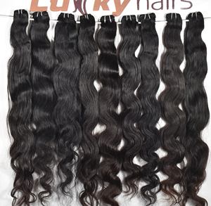 Paquetes de cabello Remy virgen indio crudo 100%, extensiones sin procesar alineadas con cutícula, estilos de ondas de agua, ondas sueltas profundas rectas - Product Image 4