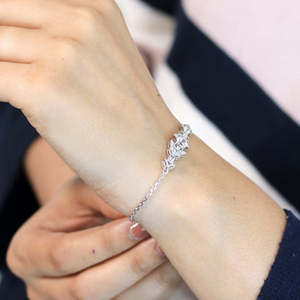 NOVAMART Fine Zarkan Vintage Silver <b>Bracelet</b> with Charm Flower Pattern Trendy Religious <b>Copper</b> Brass Bangles Perfect Gift Pearls - Product Image 2