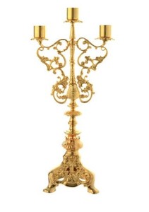 Croix d'autel en laiton décorative d'église faite à la main avec le support de bougie pour le décor religieux d'article décoratif d'église - Product Image 5