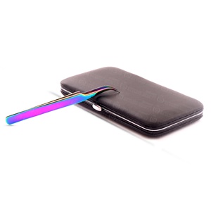 Pinces à épiler en acier inoxydable pour extensions de cils, multicolores, pour une prise parfaite des cils, fabriquées à la main - Product Image 4