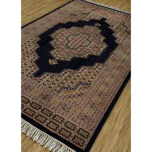 Alfombra Kiaan Azul Grande, 3D, Tejida a Mano, de Lana, para Sala de Estar, Diseño Abstracto Rectangular con Medallón, Modelo Skwl-104 - Product Image 2