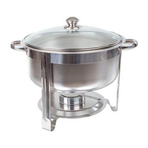 Classic stainless steel chafing dish with heat insulated handles and removable trays crafted for event catering setup - Product Image 6